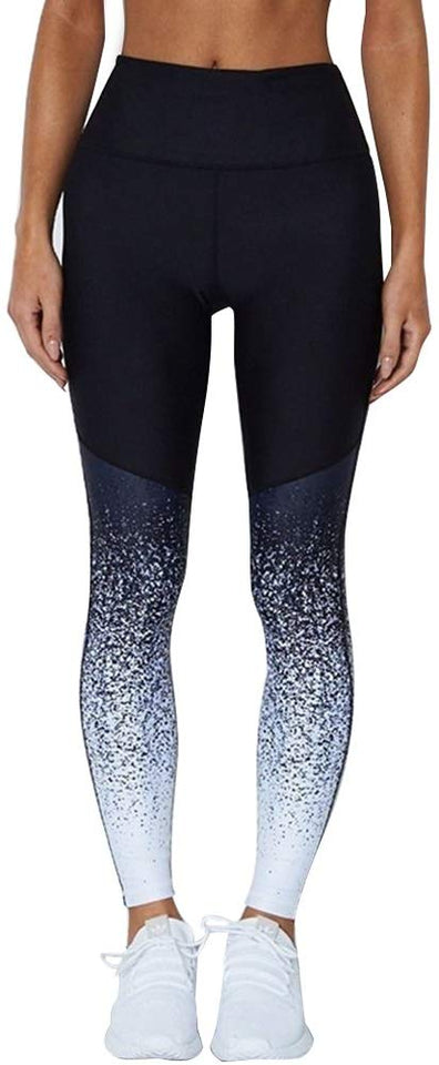 elegantstunning Pantalones Delgados Deportivos Largos de Yoga de Elevación de Impresión Digital de Mujeres de Cadera de Cintura Alta Deportes de Moda L Secado Rápido