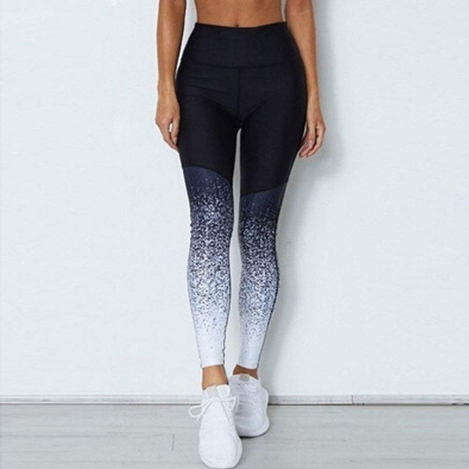 elegantstunning Pantalones Delgados Deportivos Largos de Yoga de Elevación de Impresión Digital de Mujeres de Cadera de Cintura Alta Deportes de Moda L Secado Rápido