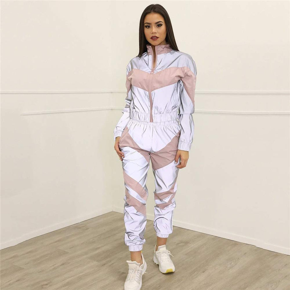 Canyixiu Ropa Deportiva para Mujer, Empalme Femenino, Traje Deportivo y de Ocio, Juego Deportivo, 2 Juegos Ropa de Yoga de Estiramiento Ajustado (Color : Rosado, tamaño : Metro)