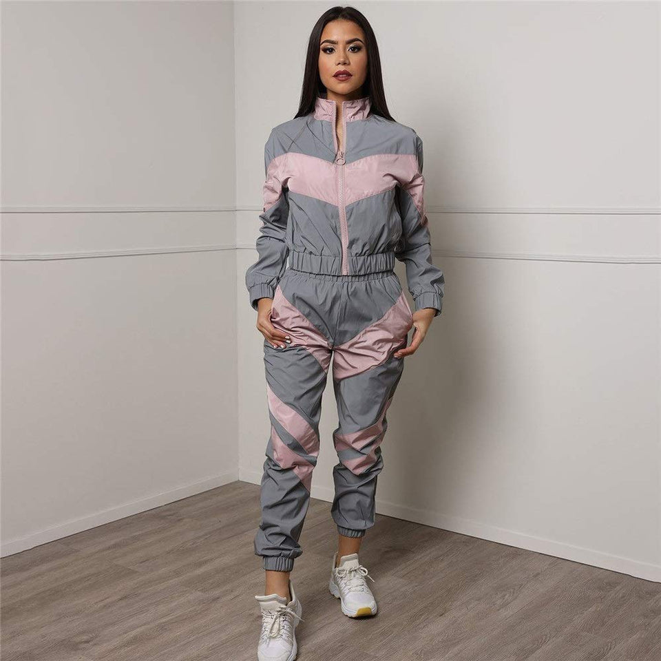 Canyixiu Ropa Deportiva para Mujer, Empalme Femenino, Traje Deportivo y de Ocio, Juego Deportivo, 2 Juegos Ropa de Yoga de Estiramiento Ajustado (Color : Rosado, tamaño : Metro)