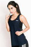 Cadenzza Playera Ropa Deportiva Tank Top Color Azul Claro con Negro sin Mangas