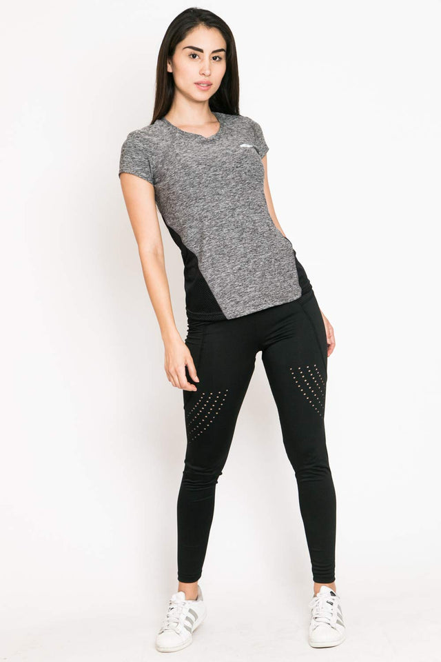 Cadenzza Playera para Mujer Deportiva Color Gris con ventilacion Ropa para Dama