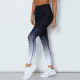 elegantstunning Pantalones Delgados Deportivos Largos de Yoga de Elevación de Impresión Digital de Mujeres de Cadera de Cintura Alta Deportes de Moda L Secado Rápido