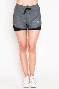 Cadenzza Short Ropa para Mujer Deportiva Doble Color Negro por Dentro y Gris por Fuera