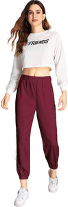 SOLY HUX Pantalones de chándal de Rayas Laterales para Mujer, Cintura elástica, Estilo Casual, Pantalones Deportivos
