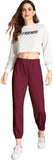 SOLY HUX Pantalones de chándal de Rayas Laterales para Mujer, Cintura elástica, Estilo Casual, Pantalones Deportivos