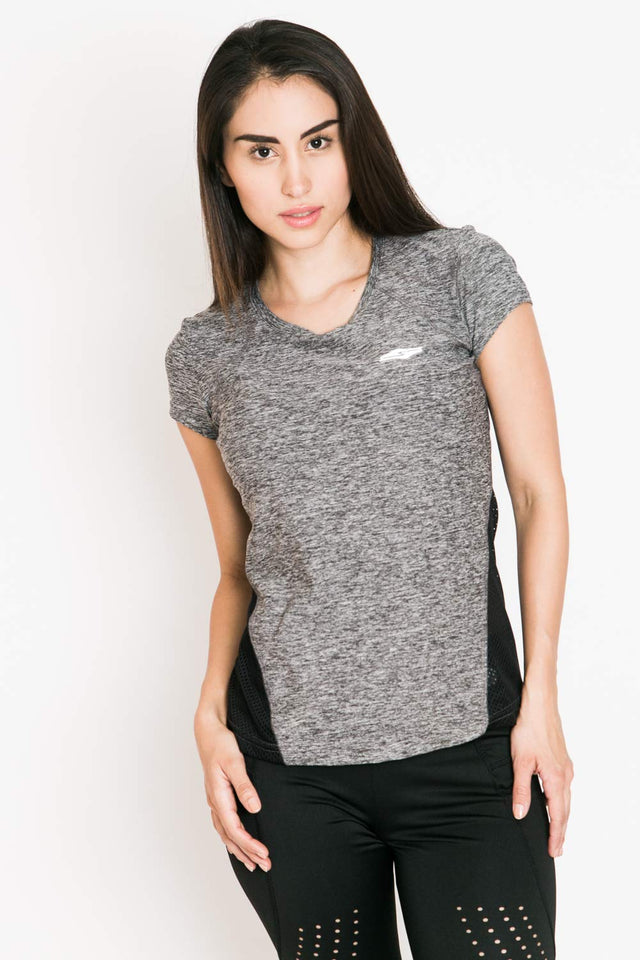 Cadenzza Playera para Mujer Deportiva Color Gris con ventilacion Ropa para Dama