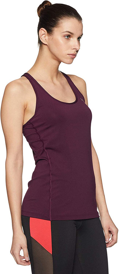 Under Armour Playera Deportiva Heatgear Racer para Mujer, Merlot (564)/Metallic Silver, Large