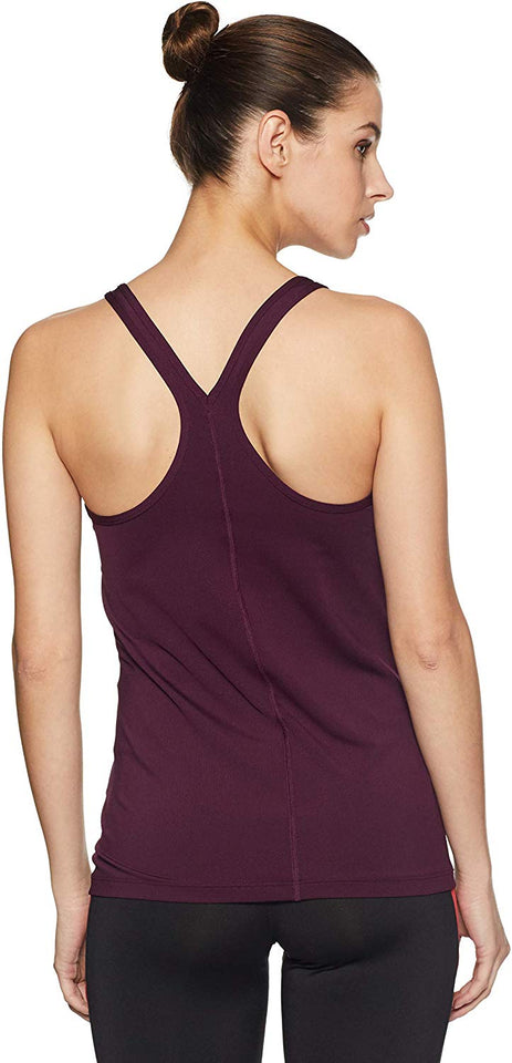 Under Armour Playera Deportiva Heatgear Racer para Mujer, Merlot (564)/Metallic Silver, Large