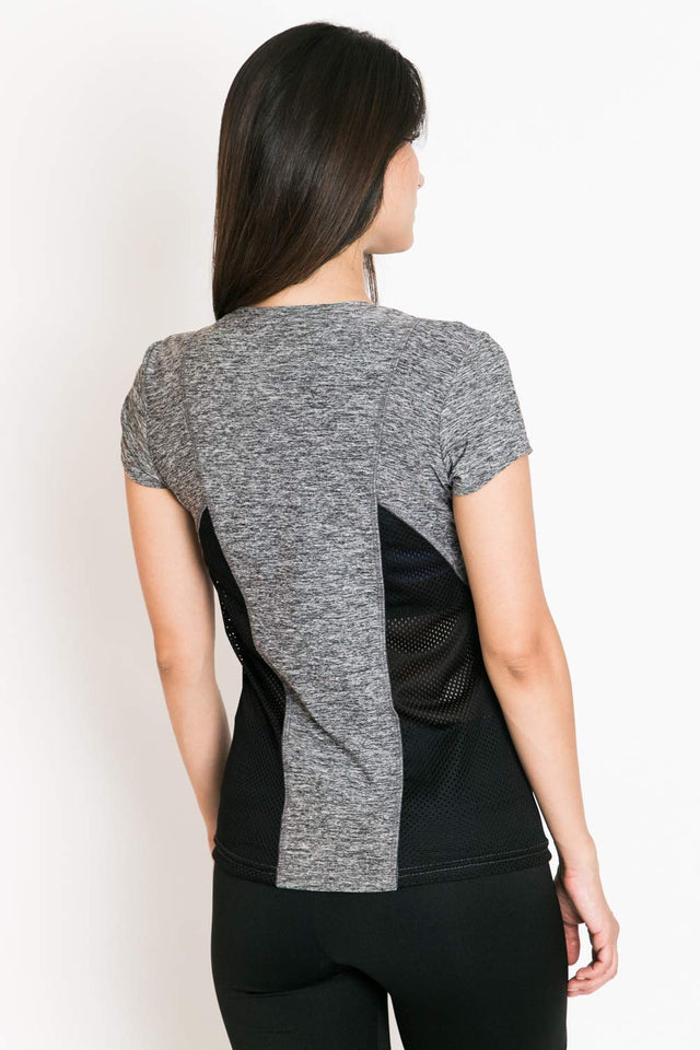 Cadenzza Playera para Mujer Deportiva Color Gris con ventilacion Ropa para Dama